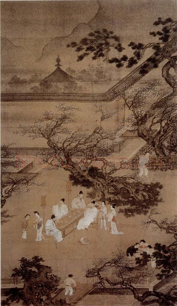 仇英《桃李园图》书画作品