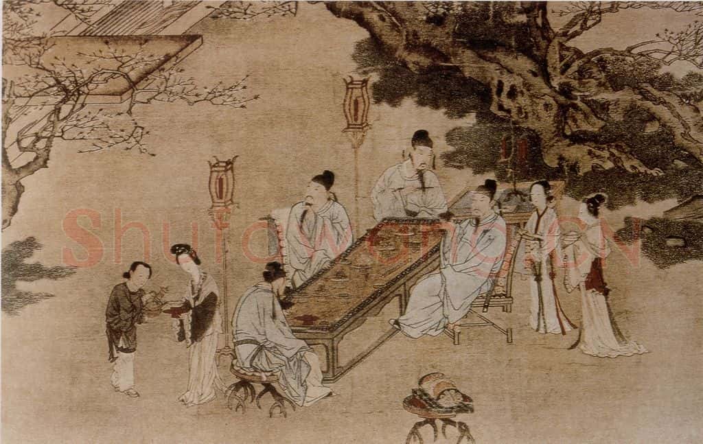 仇英《桃李园图》书画作品
