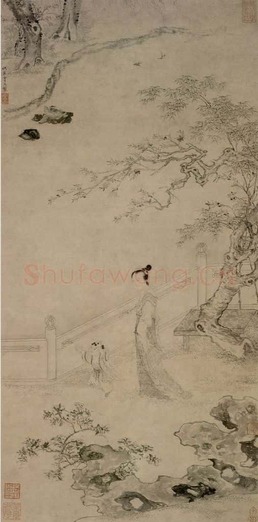 仇英《鸳鸯仕女图》书画作品