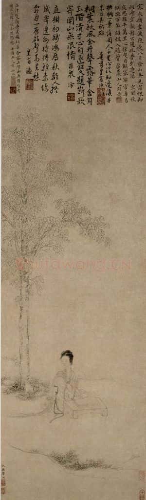  仇英《捣衣图》书画作品