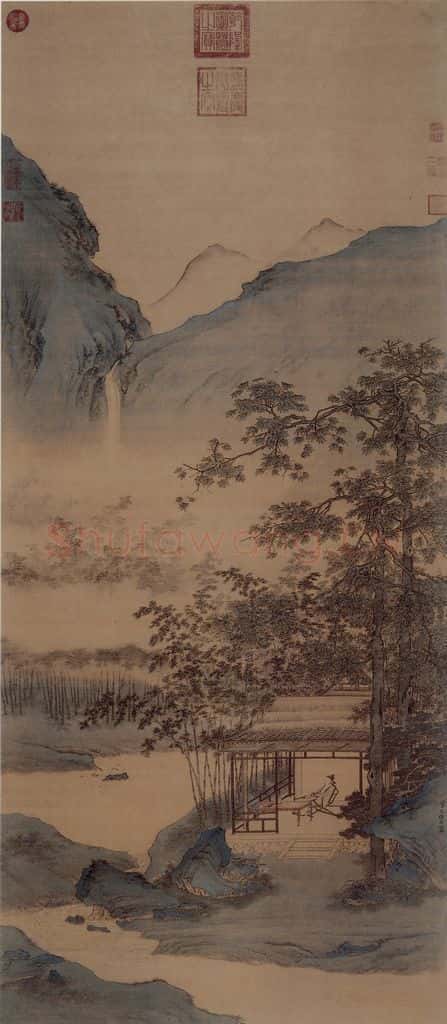 仇英《桐阴书静图》书画作品