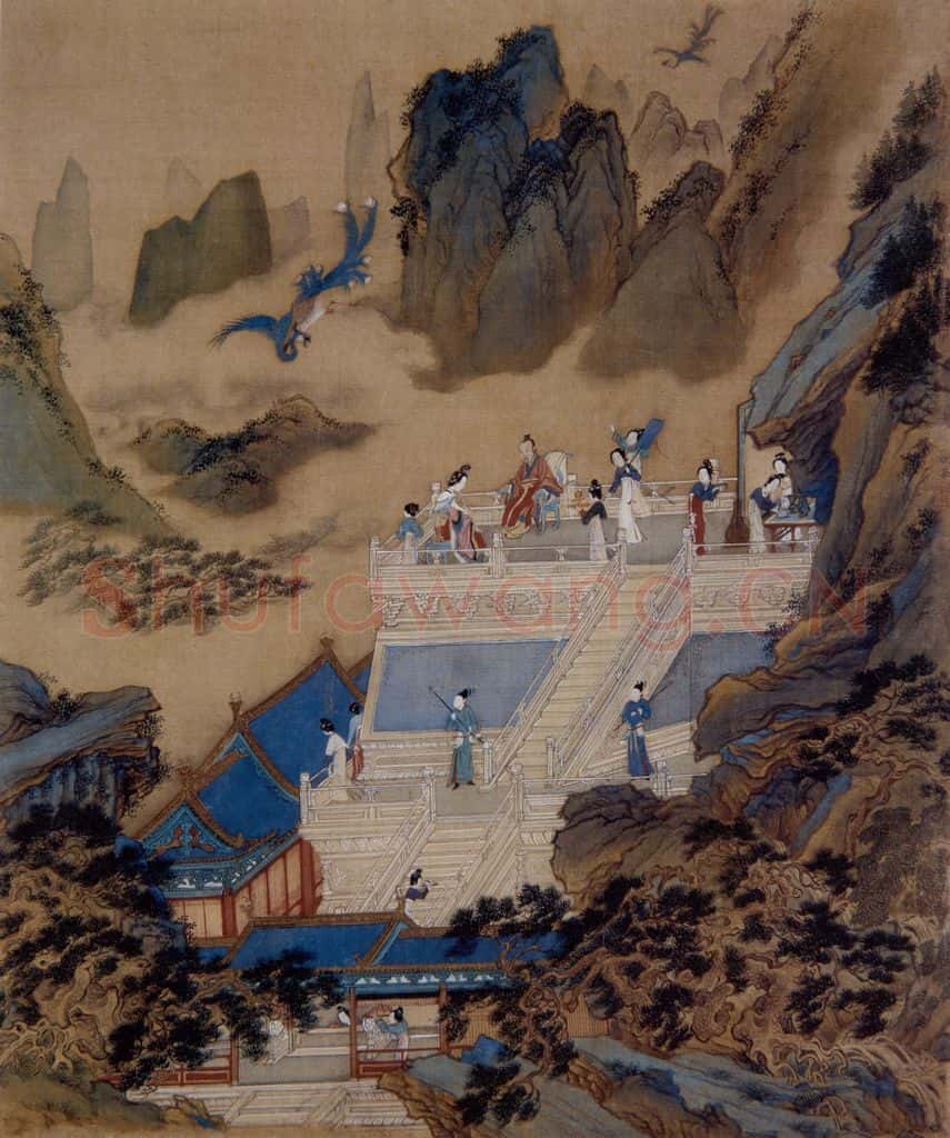 仇英《吹箫引凤图》书画作品