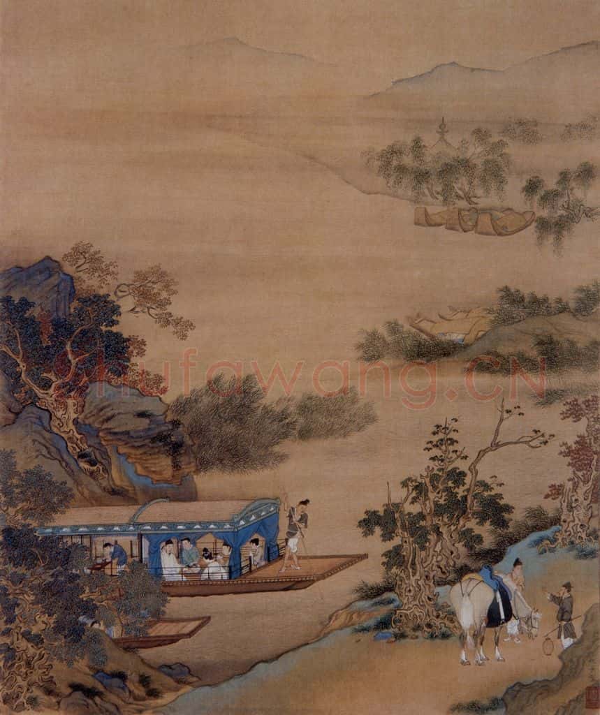 仇英《浔阳琵琶图》书画作品