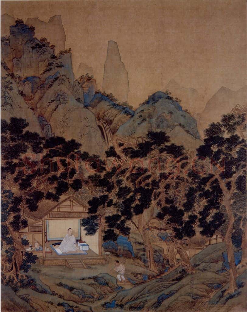 仇英《高山流水图》书画作品