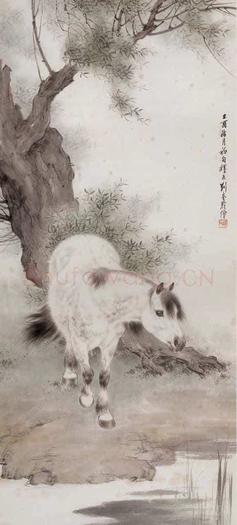  刘奎龄《动物四条屏》书画作品