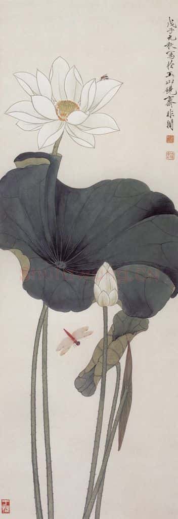 1948年 于非闇《荷花》书画作品