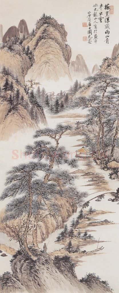 周元亮《山青半云出》书画作品