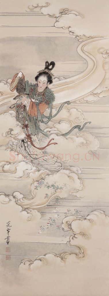 吴光宇《天女散花》书画作品