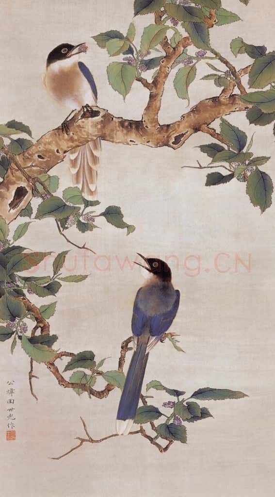 田世光《双膝图》书画作品