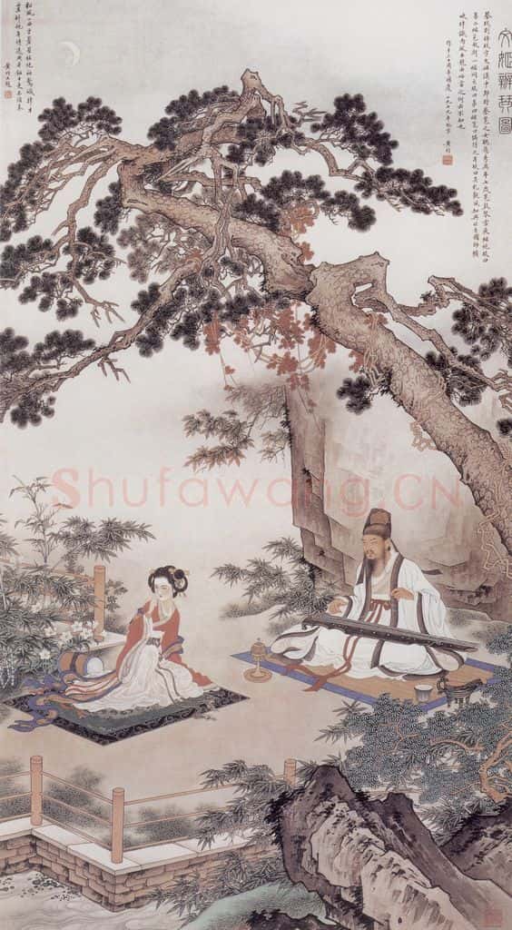1978年 黄均《文姬辨琴图》书画作品