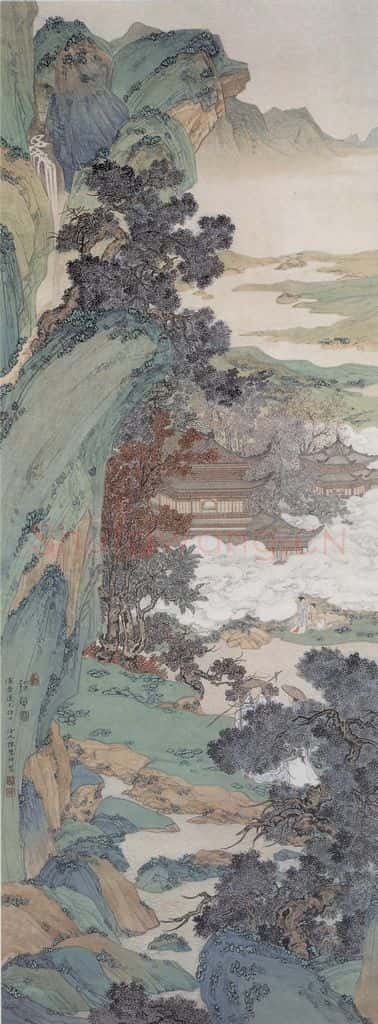 陈麐祥《采药图》书画作品