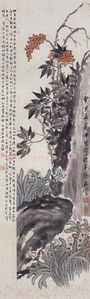1923年 陈师曾《群仙祝寿》书画作品