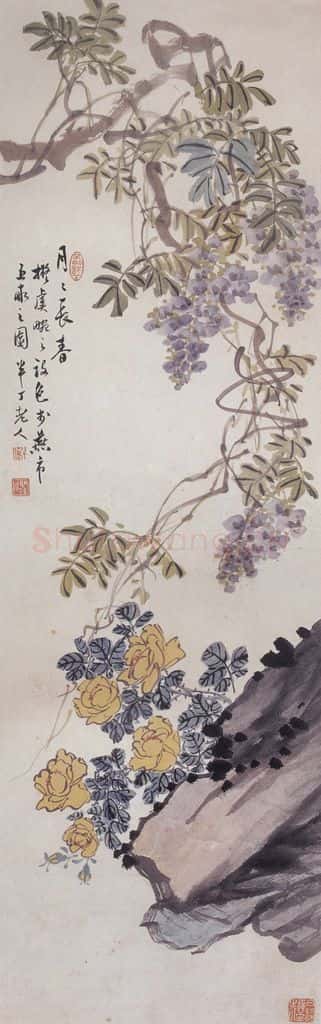 陈半丁《花卉条屏》书画作品