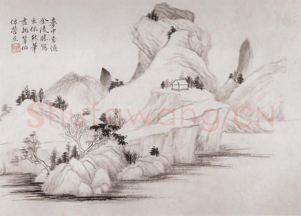 1908年 金城《仿古山水册》书画作品