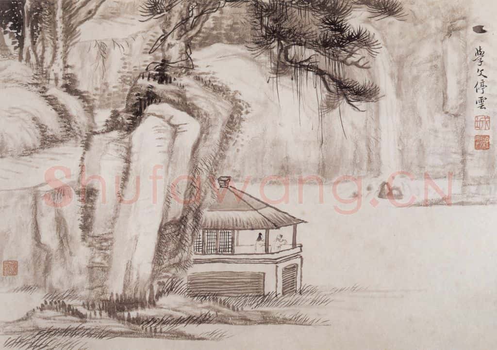 1908年 金城《仿古山水册》书画作品
