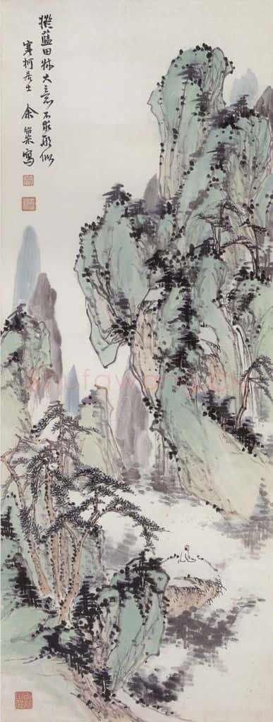 余绍宋《仿蓝瑛笔意》书画作品
