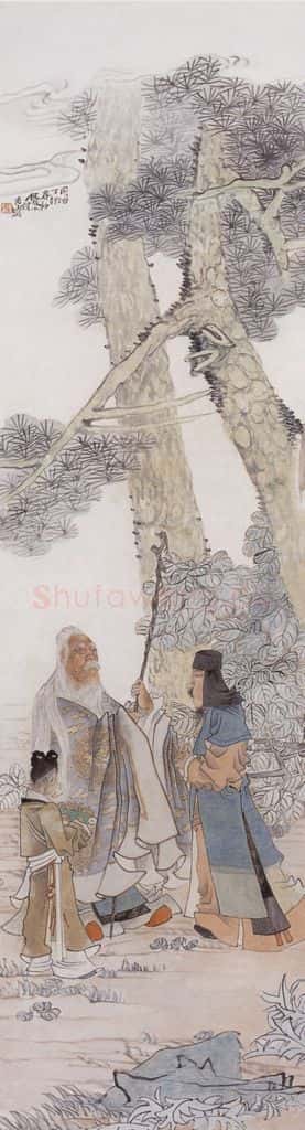1867年 任伯年 松下问道图 书画作品