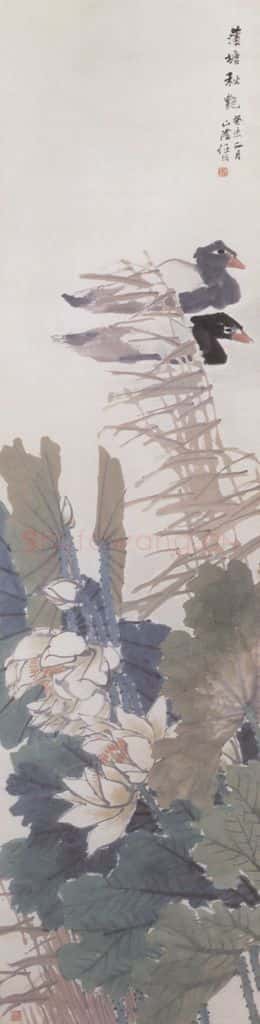 1883年 任伯年 蒲塘秋艳 书画作品