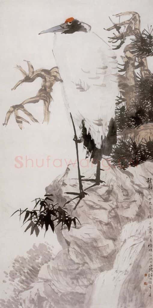 1886年 任伯年 松鹤竹石图 书画作品