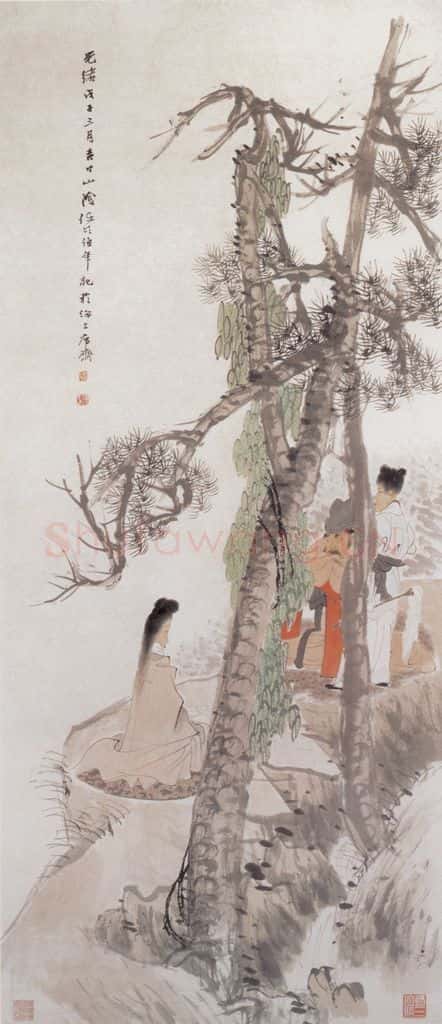 1888年 任伯年 玉局参禅图 书画作品