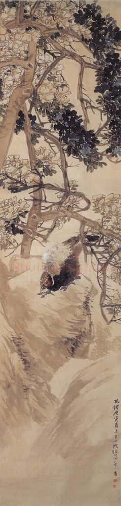 1890年 任伯年 山雉 书画作品