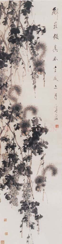 1892年 虚谷 松鼠葡萄 书画作品