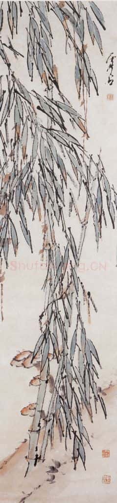 不详 虚谷 竹 书画作品