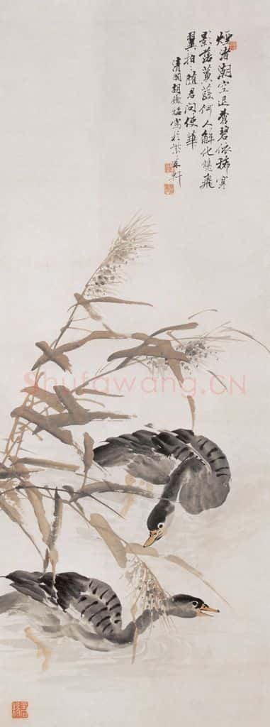 不详 胡璋 秋水芦雁 书画作品