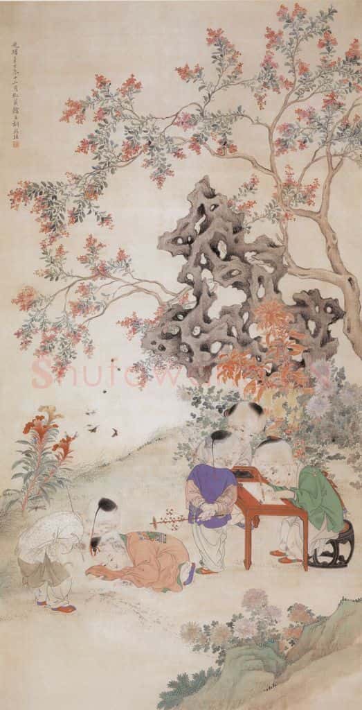 1881年 胡锡珪 婴戏图 书画作品