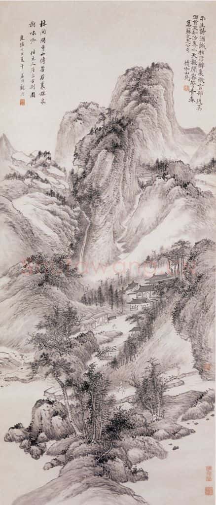 1877年 顾沄 问寺图 书画作品