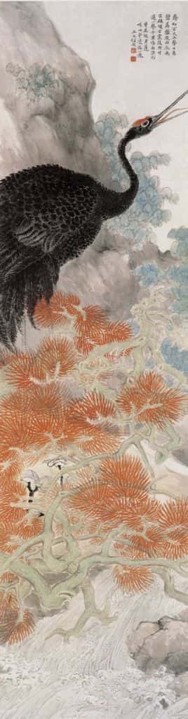 1881年 任预 花鸟四条屏 书画作品