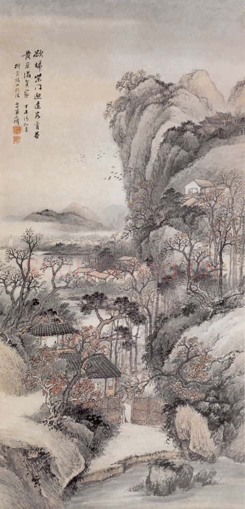 1907年 吴石仙 柴门扫叶 书画作品