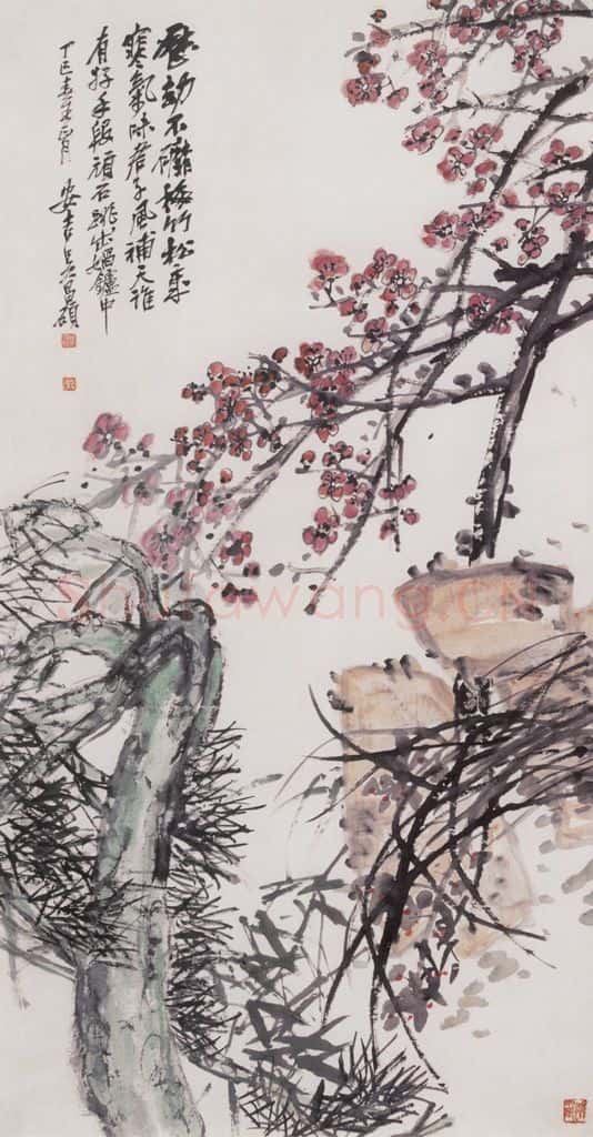 1917年 吴昌硕 四友图 书画作品