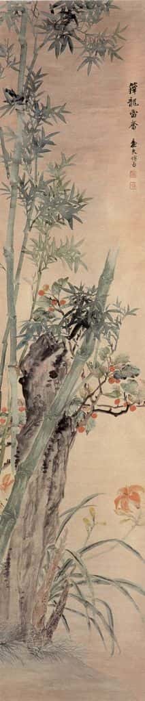 1909年 陆恢 花卉屏 书画作品