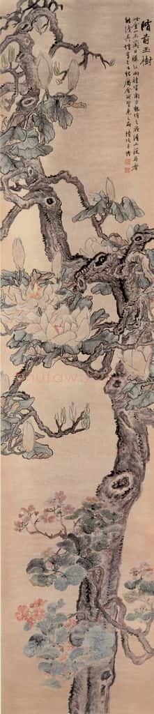 1909年 陆恢 花卉屏 书画作品