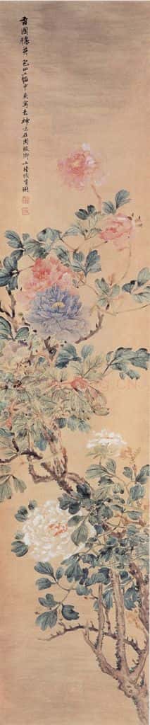 1909年 陆恢 花卉屏 书画作品
