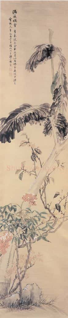 1909年 陆恢 花卉屏 书画作品