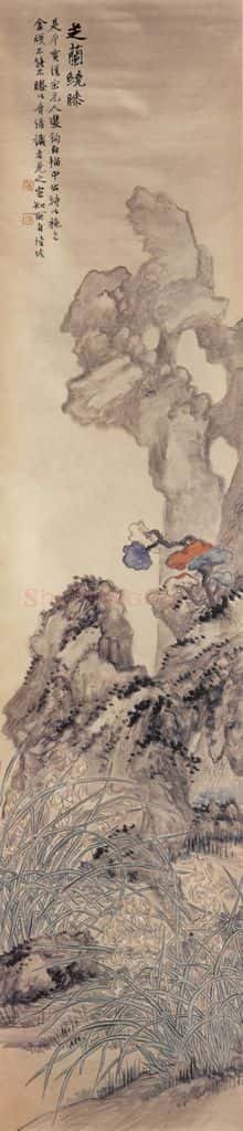 1909年 陆恢 花卉屏 书画作品