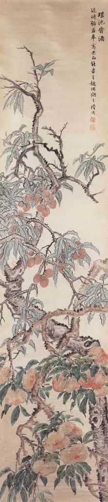 1909年 陆恢 花卉屏 书画作品