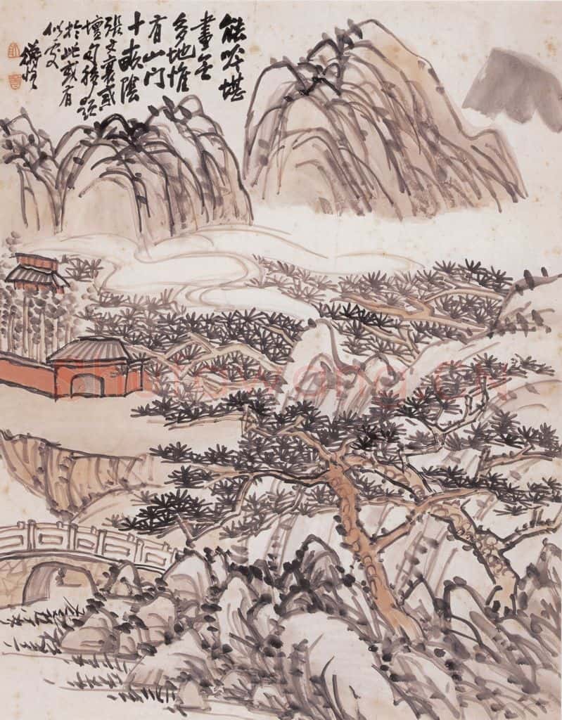 不详 陈师曾 山寺松荫 书画作品