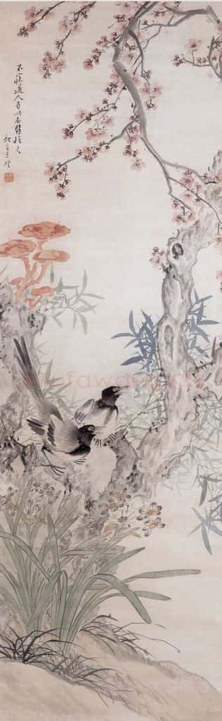 不详 王礼 梅竹双鹊图 书画作品