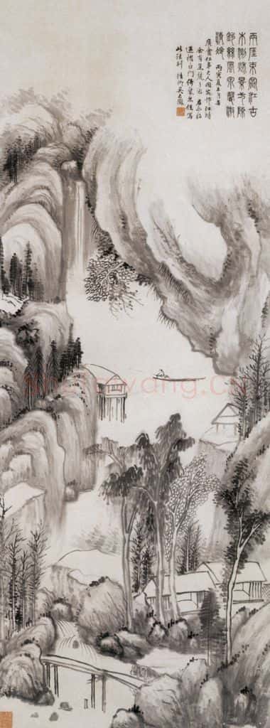 1866年 吴大澂 古木秋景 书画作品