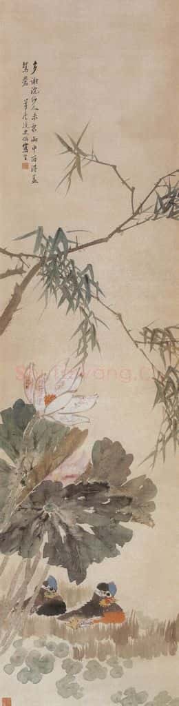 1881年 朱偁 花鸟屏 书画作品