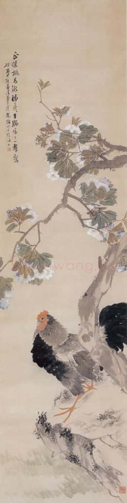 1881年 朱偁 花鸟屏 书画作品