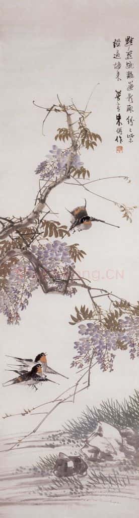 不详 朱偁 藤燕 书画作品