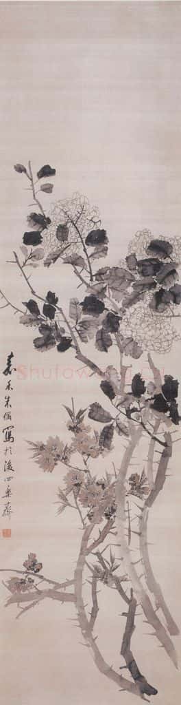 1892年 朱偁 花卉屏 书画作品