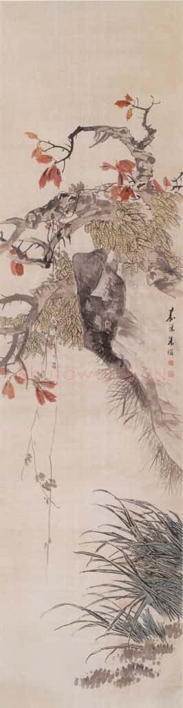 1894年 朱偁 花卉屏 书画作品