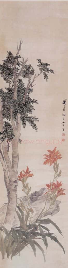 1894年 朱偁 花卉屏 书画作品