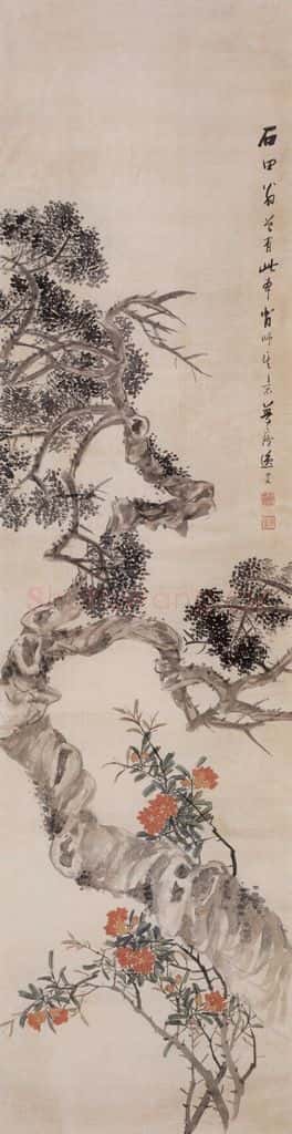 1894年 朱偁 花卉屏 书画作品