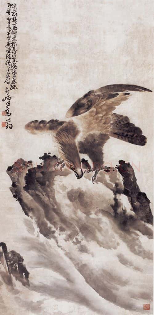 高奇峰《鹰》书画作品